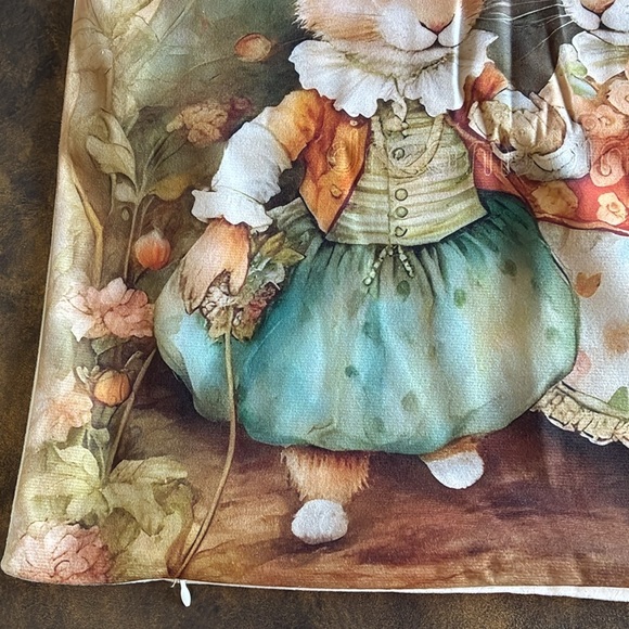 NWT Beatrix Potter Peter Rabbit inspired fairytale fantasy throw pillow cover OS - Picture 7 of 16